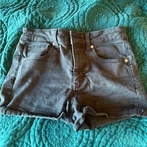 American Eagle Black High-Waist Denim Shorts